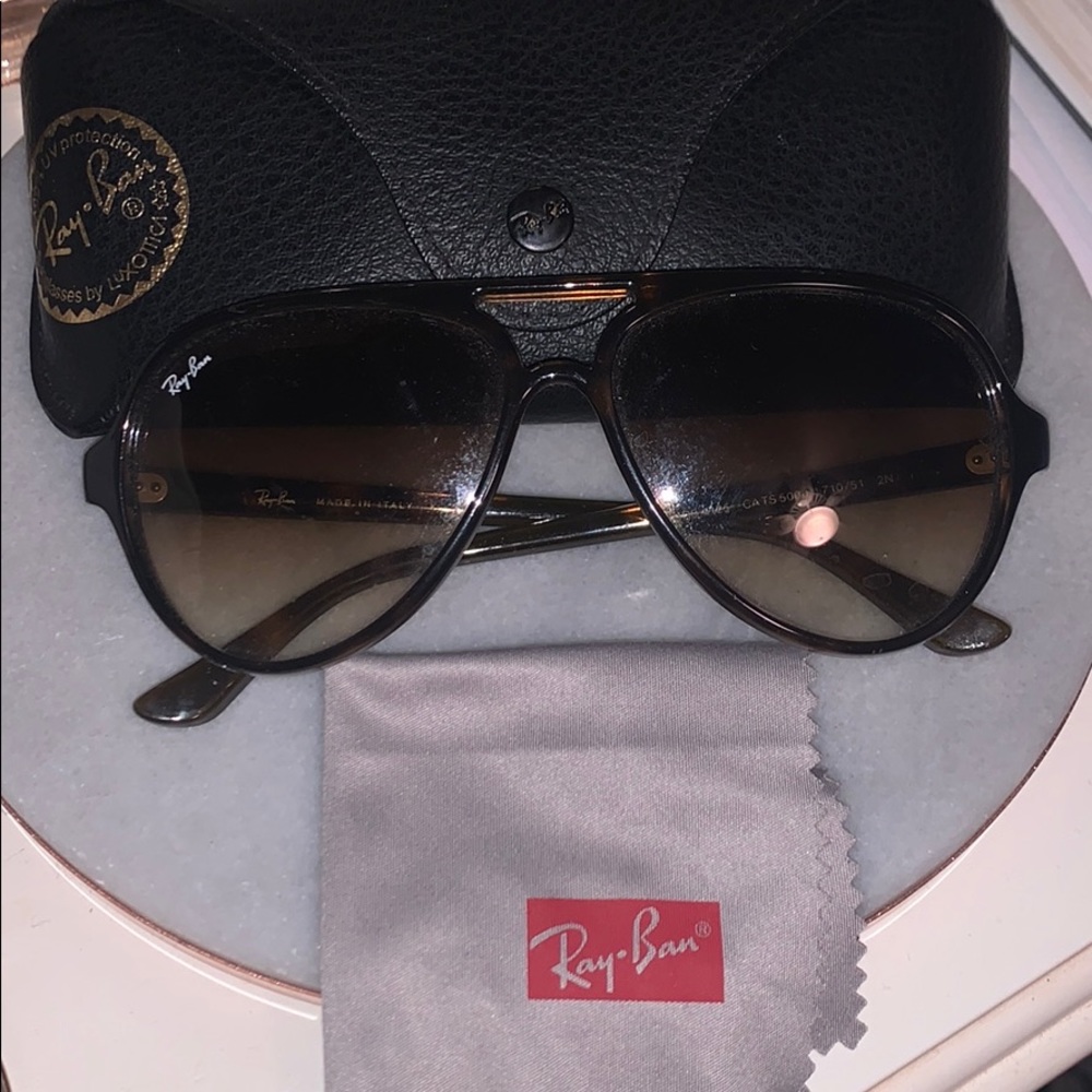 Ray-Ban Black and Brown Sunglasses